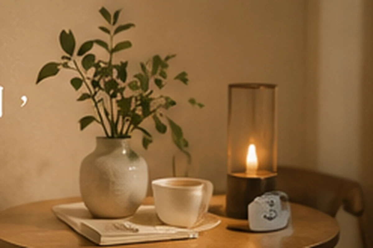 夜燈與花瓶旁的安靜時間